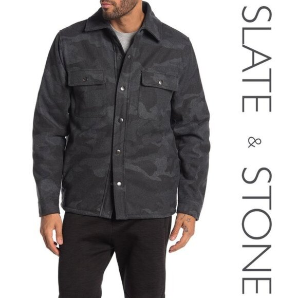 🎁 Slate & Stone Grey Camo Overshirt